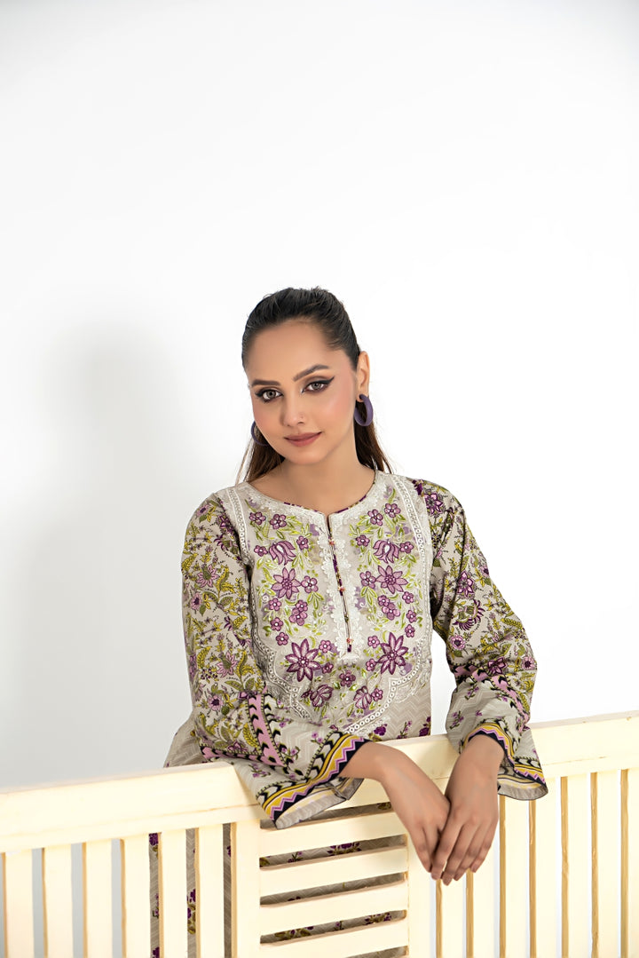 Abeera 2Pc - Printed Khaddar Dress