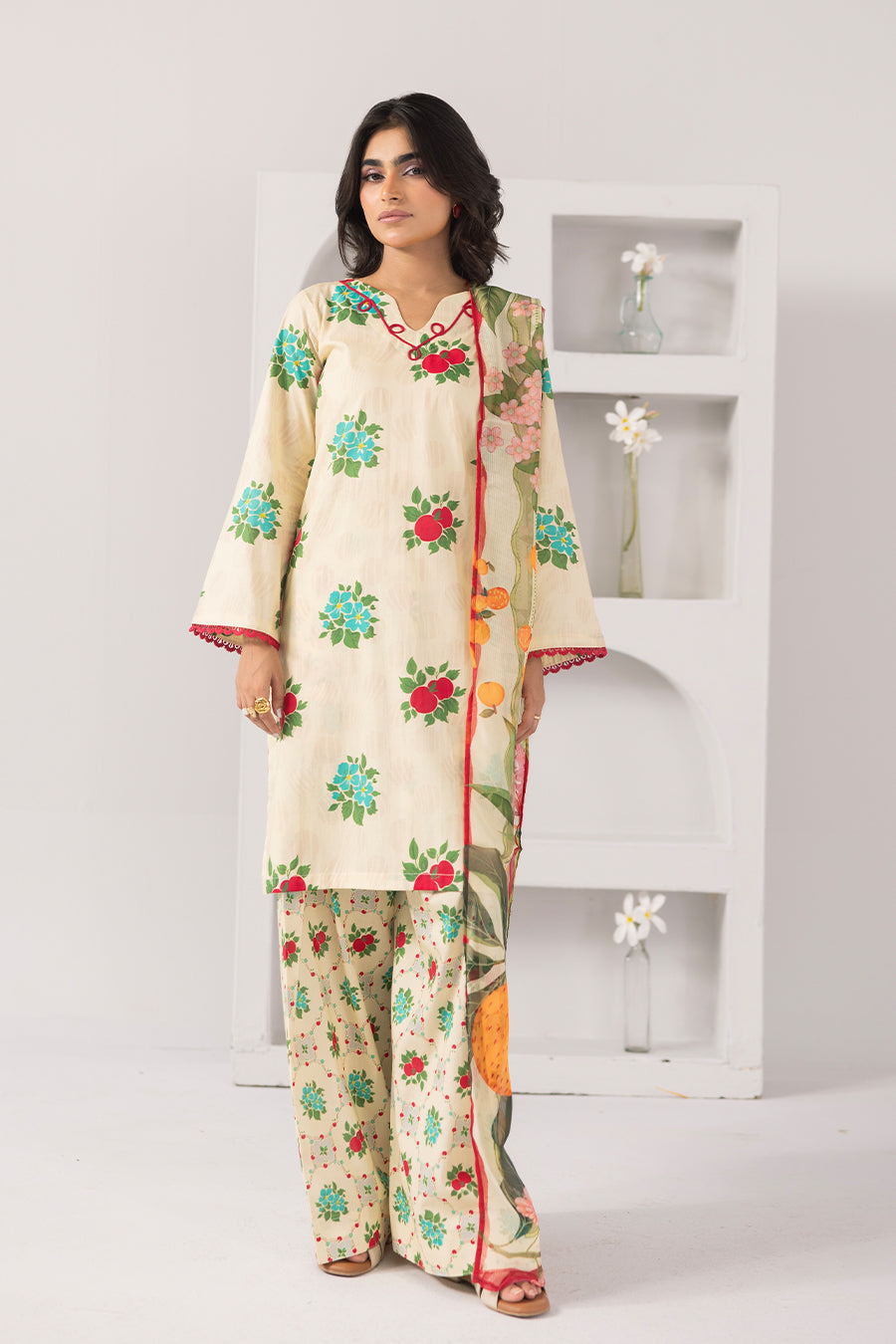 Golden Glow-Printed Luxury Pret(3Pcs)