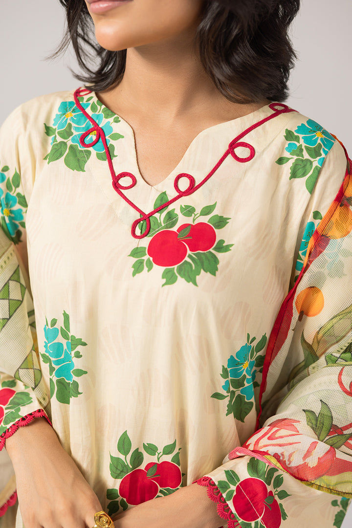 Golden Glow-Printed Luxury Pret(3Pcs)