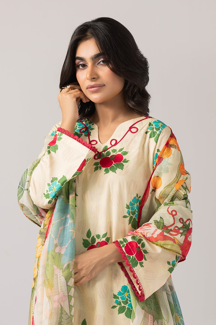 Golden Glow-Printed Luxury Pret(3Pcs)
