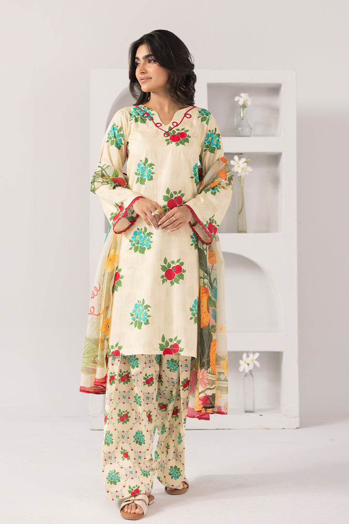 Golden Glow-Printed Luxury Pret(3Pcs)