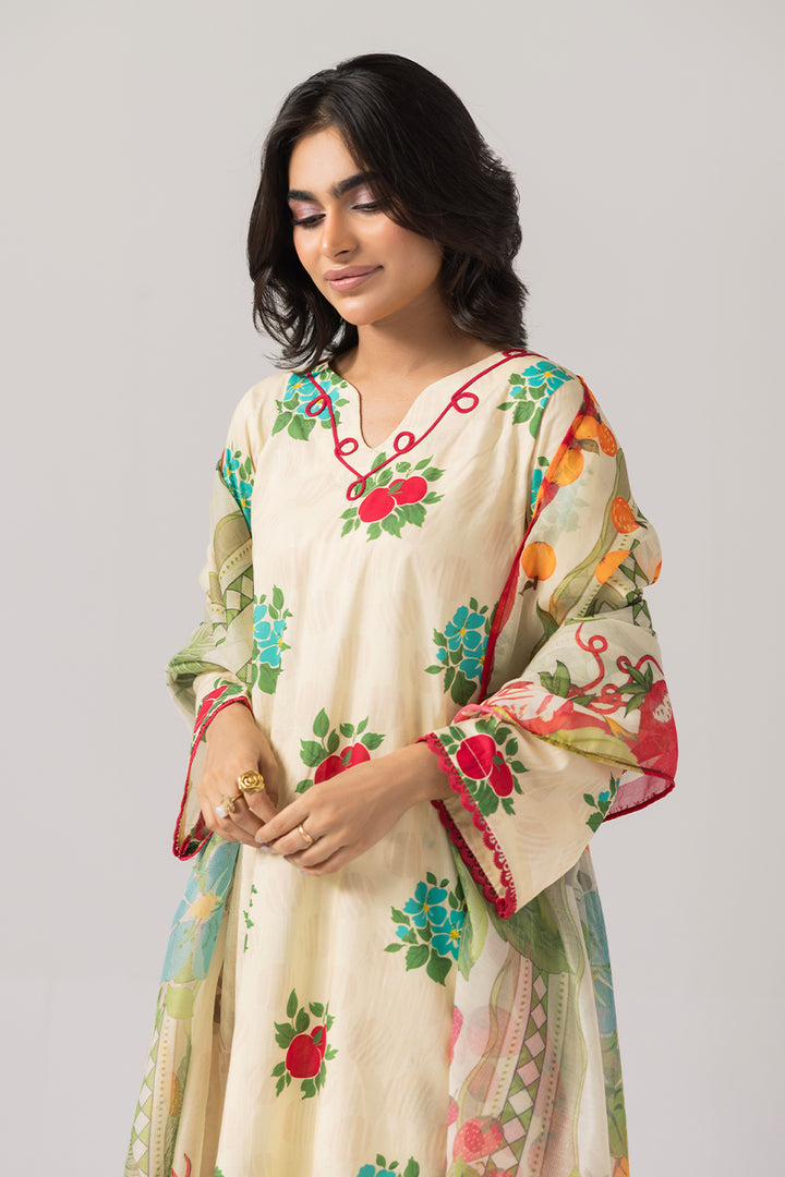 Golden Glow-Printed Luxury Pret(3Pcs)