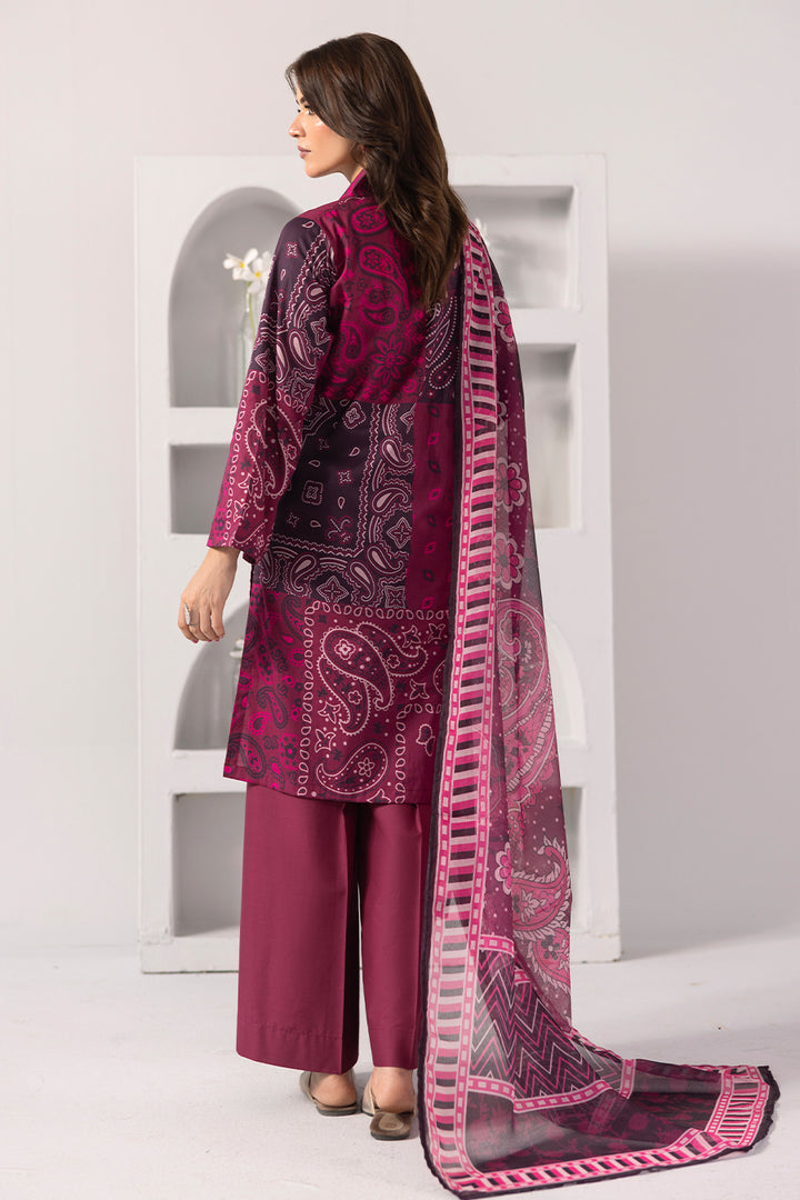 Plum Petal-Printed Luxury Pret(3Pcs)