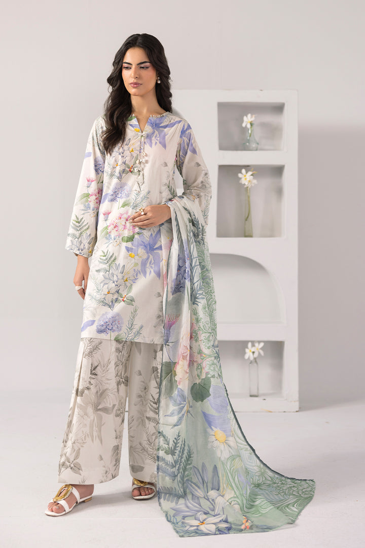 Soft Petal-Printed Luxury Pret(3Pcs)
