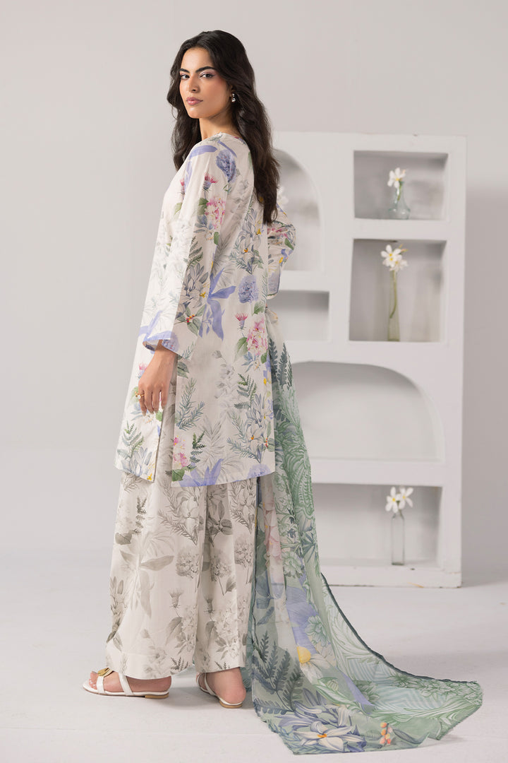Soft Petal-Printed Luxury Pret(3Pcs)
