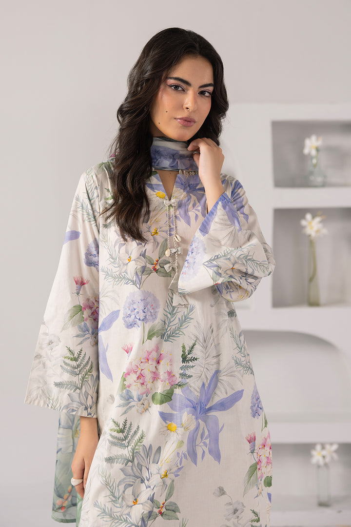 Soft Petal-Printed Luxury Pret(3Pcs)