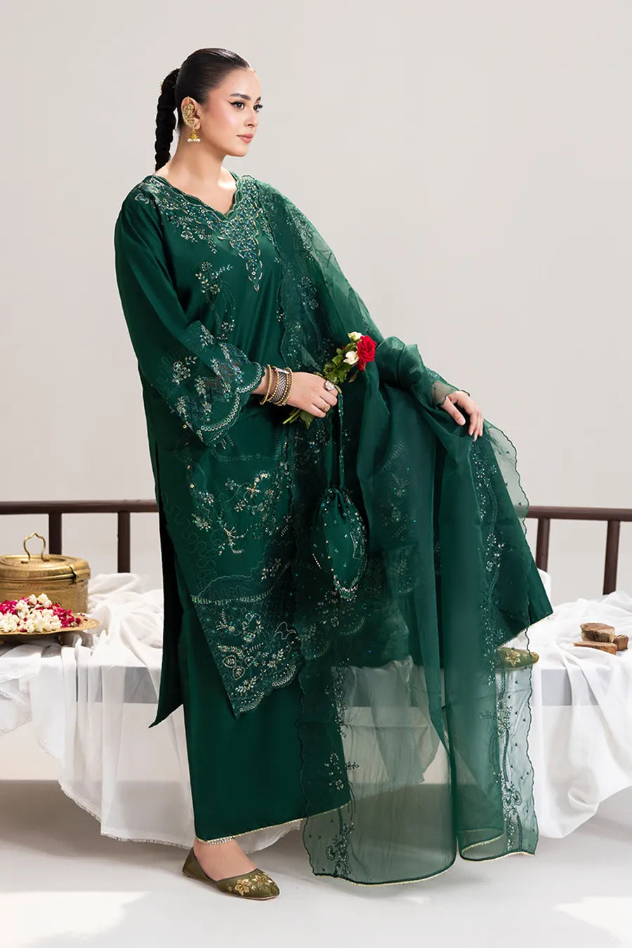Shaam Emb-3PC - Zeenat Pret