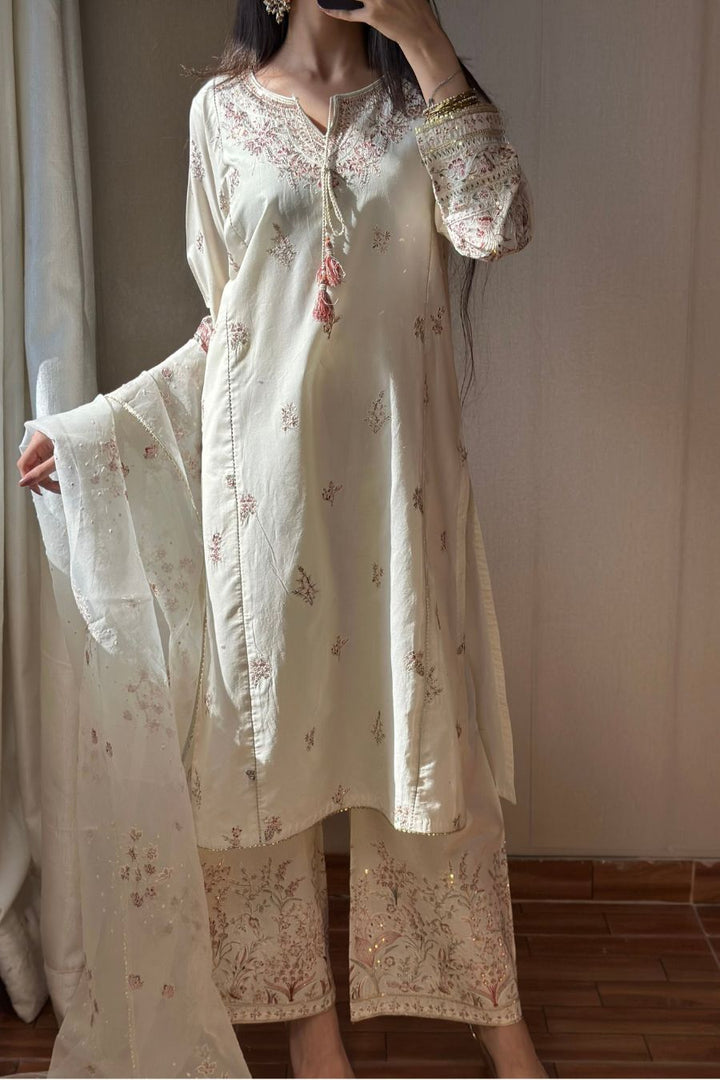 Afiya - 3 PC Embroidered Dress