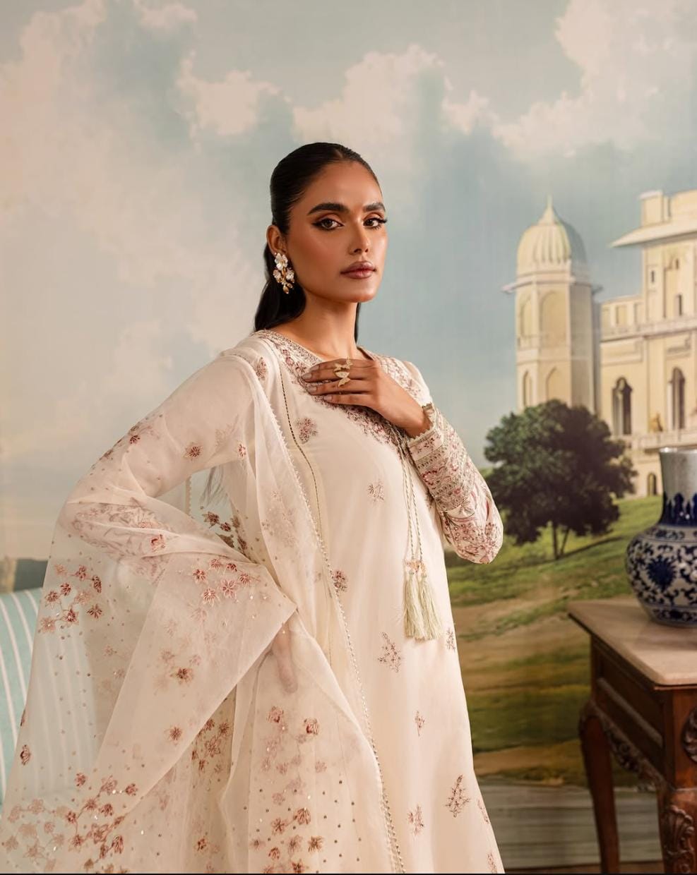 Afiya - 3 PC Embroidered Dress