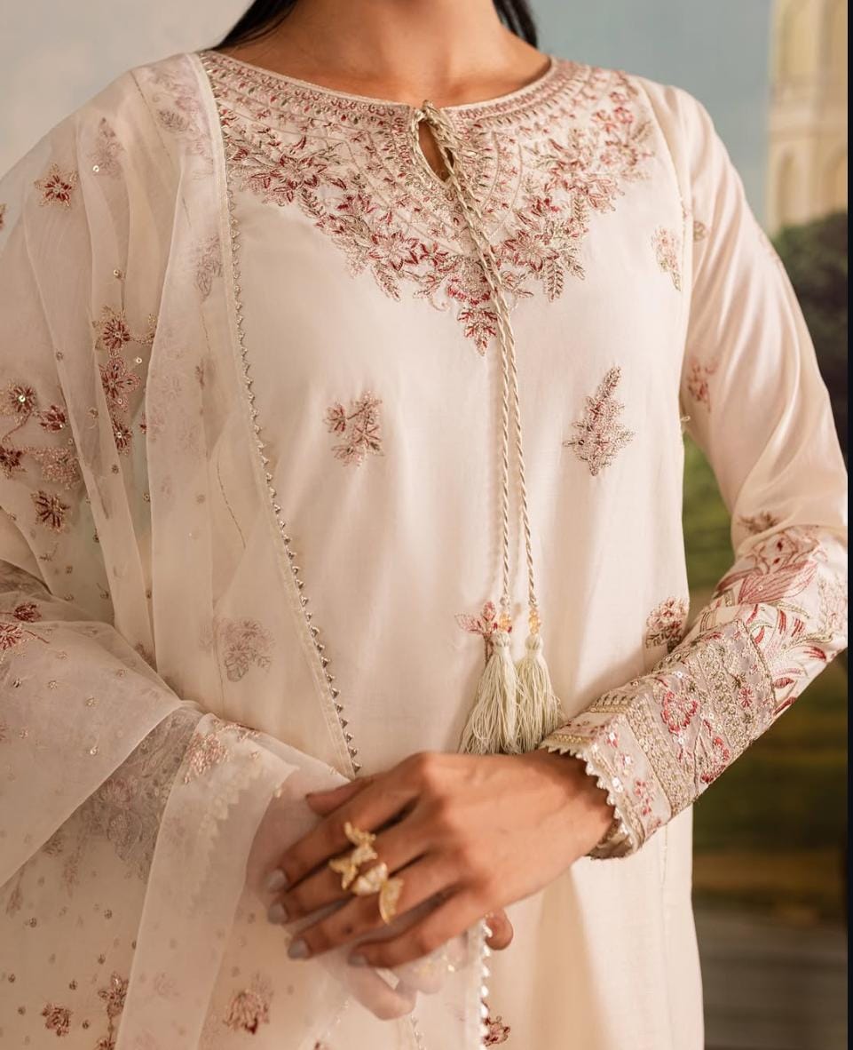 Afiya - 3 PC Embroidered Dress