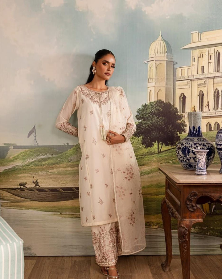 Afiya - 3 PC Embroidered Dress