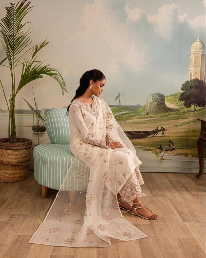 Afiya - 3 PC Embroidered Dress