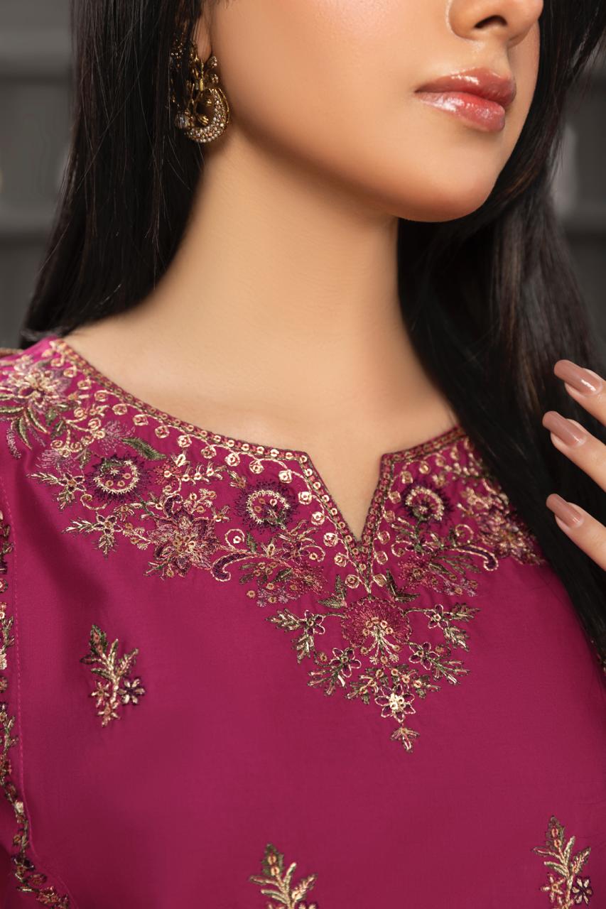 Surkhab - 3 PC Embroidered Dress