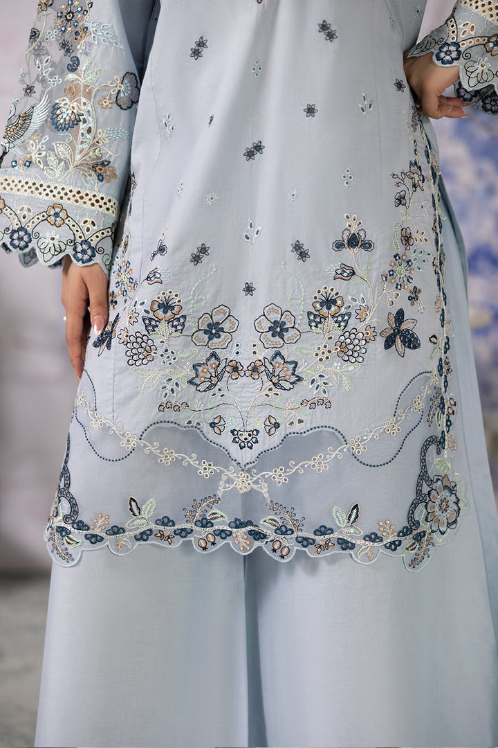 Aquamarine Emb-3PC - Zeenat Pret