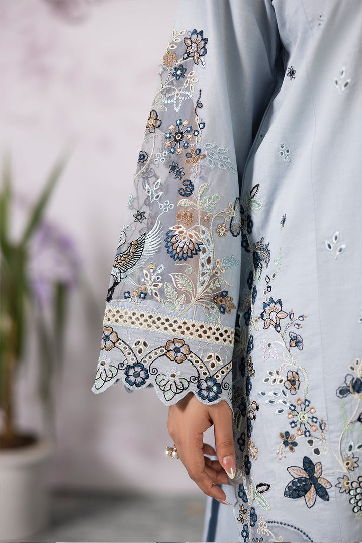 Aquamarine Emb-3PC - Zeenat Pret