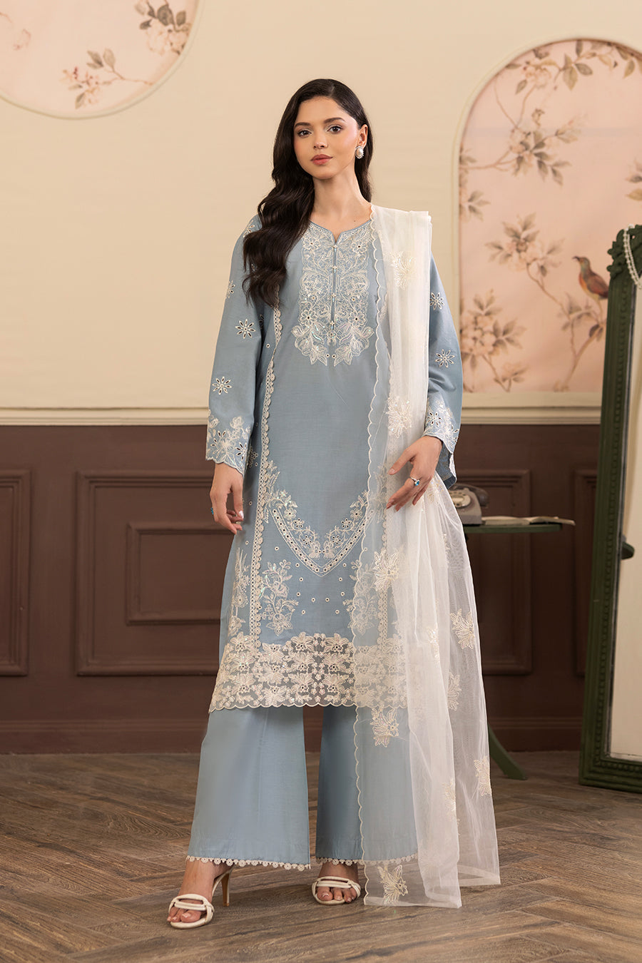 Celestite Emb-3PC - Zeenat Pret