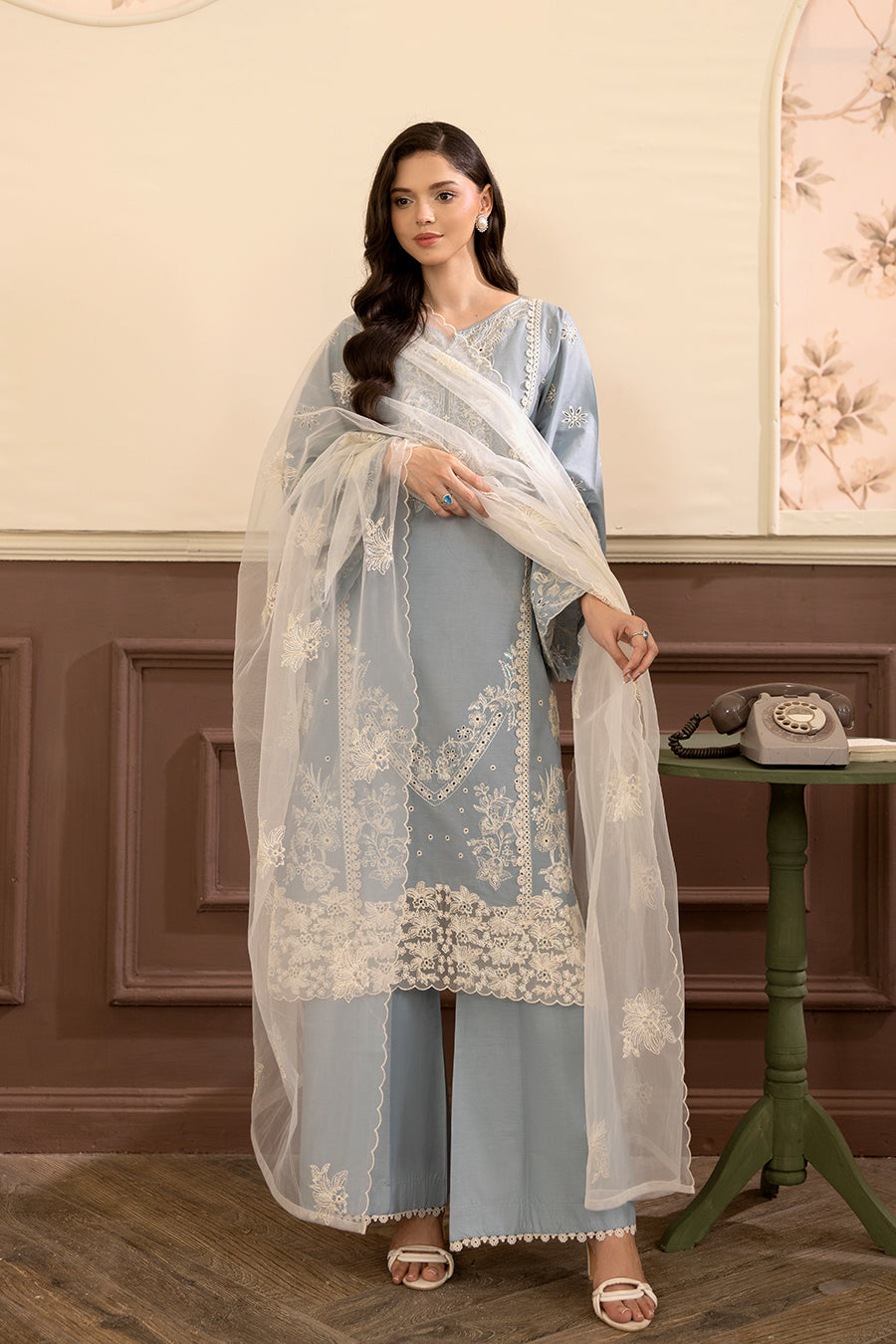 Celestite Emb-3PC - Zeenat Pret