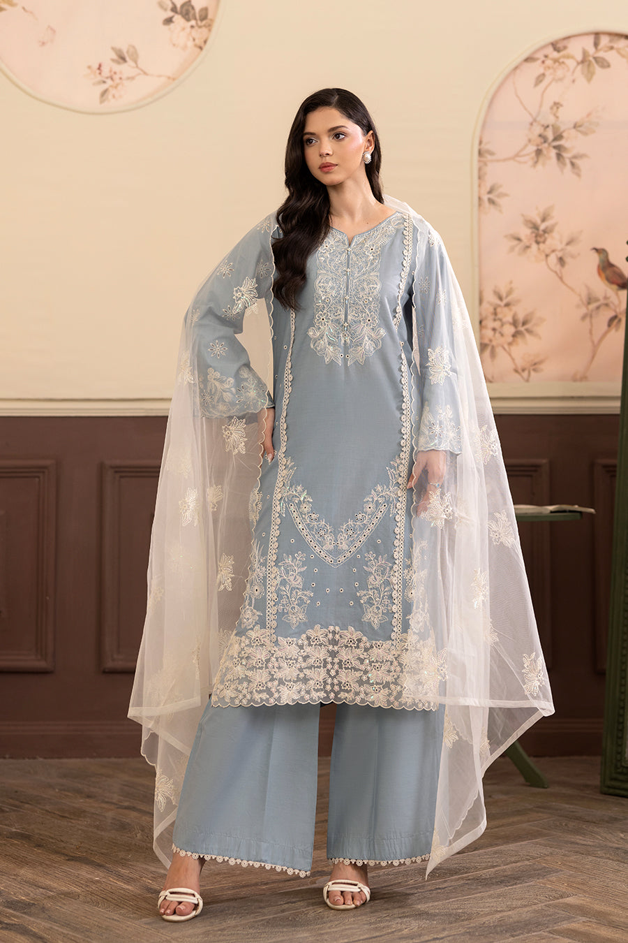 Celestite Emb-3PC - Zeenat Pret