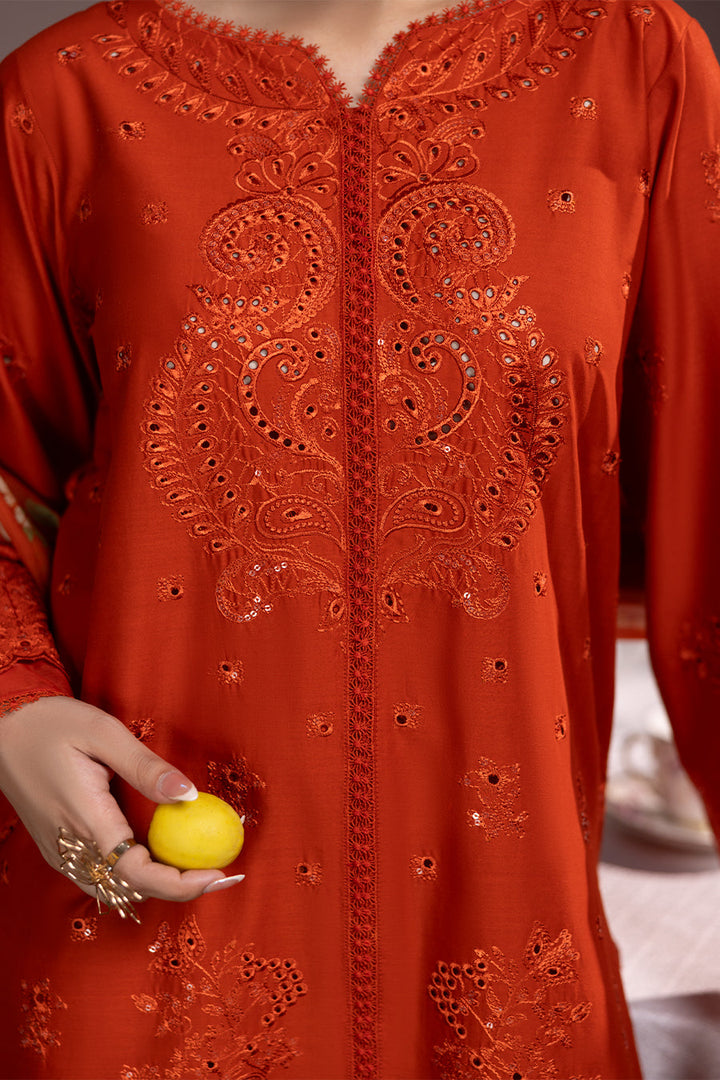 Fire Opal Emb-3PC - Zeenat Pret