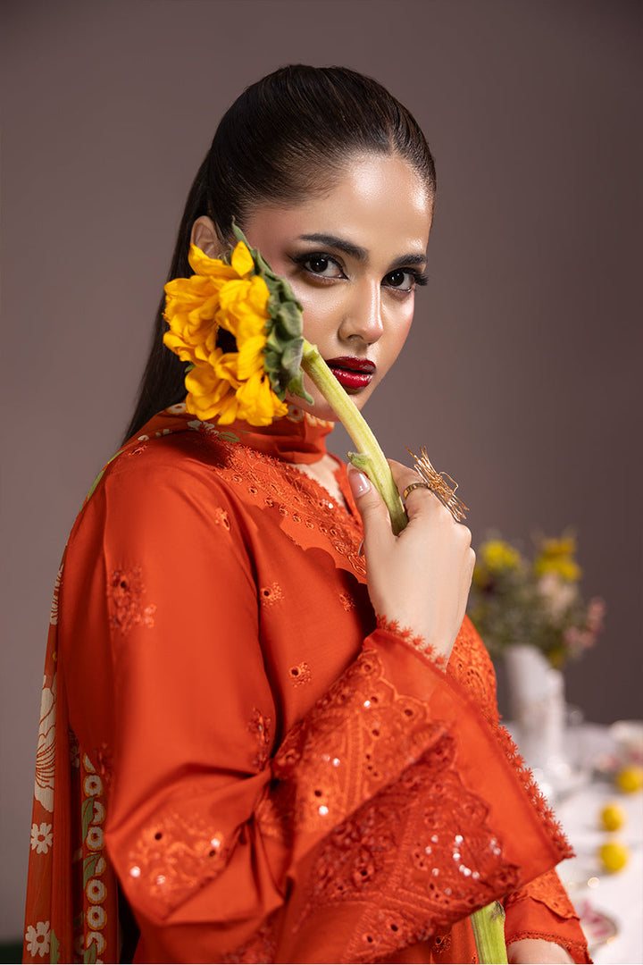 Fire Opal Emb-3PC - Zeenat Pret