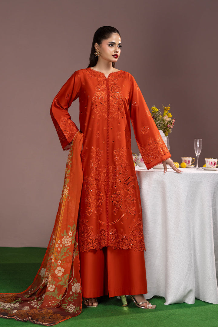 Fire Opal Emb-3PC - Zeenat Pret