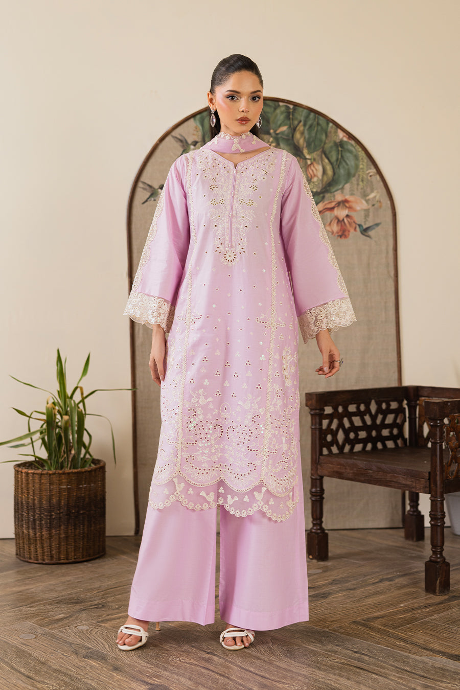 Flamingo brick Emb-3PC - Zeenat Pret
