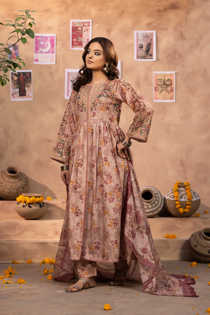 Meera - Cotton Cambric Frock (3PC)