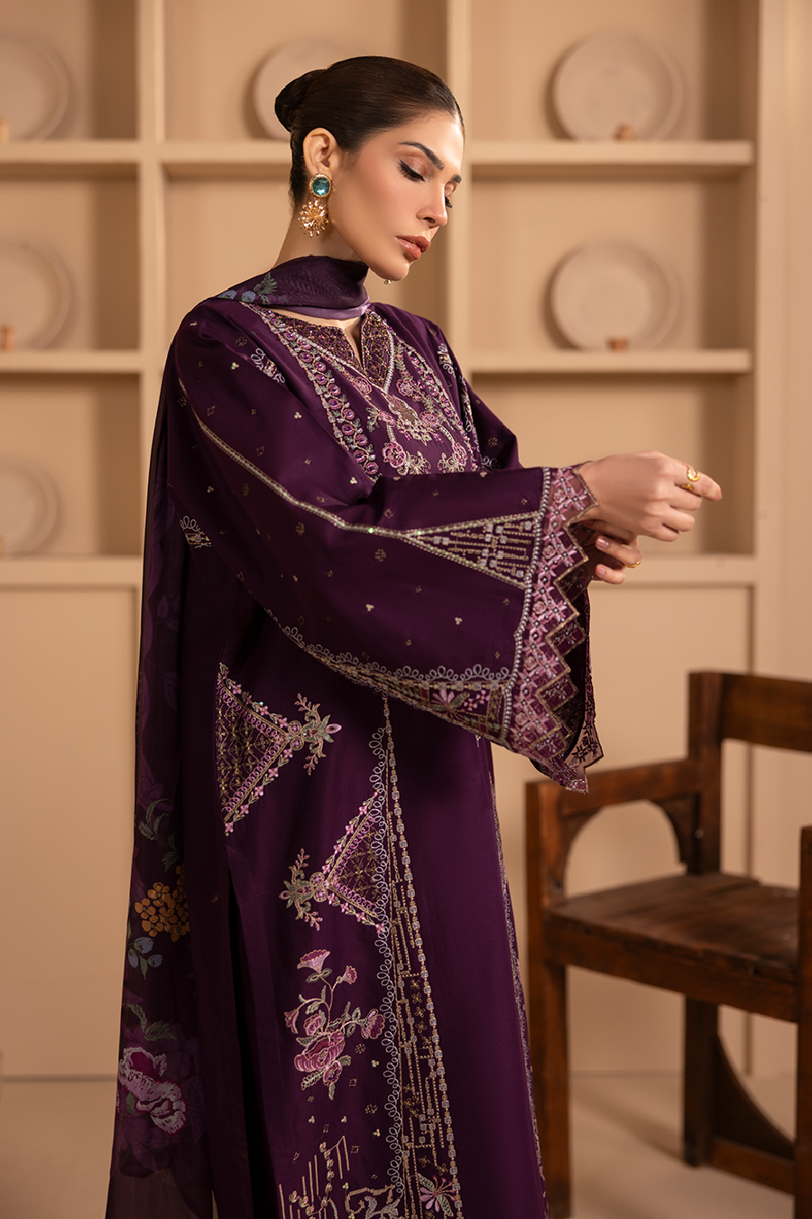 Hazel Emb-3PC - Zeenat Pret
