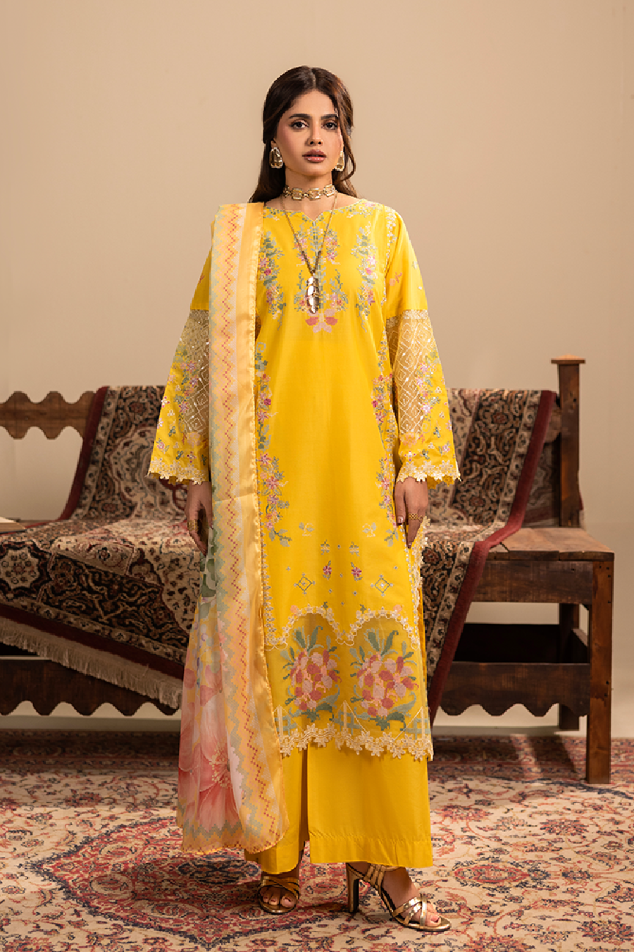 Lunara Emb-3PC - Zeenat Pret