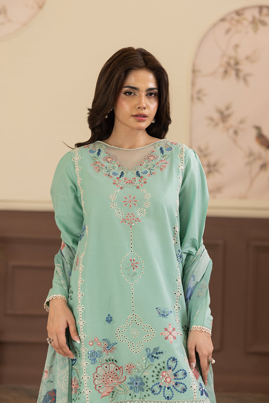 Moss Agate Emb-3PC - Zeenat Pret