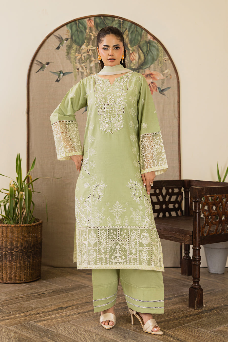 Prehnite Emb-3PC - Zeenat Pret