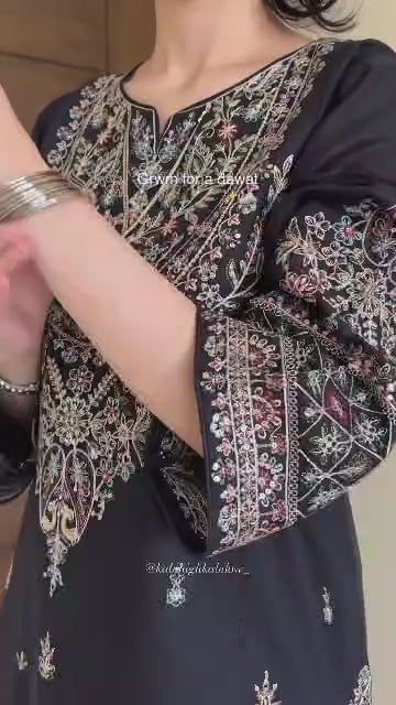 Black Opal - 2 PC Embroidered Dress