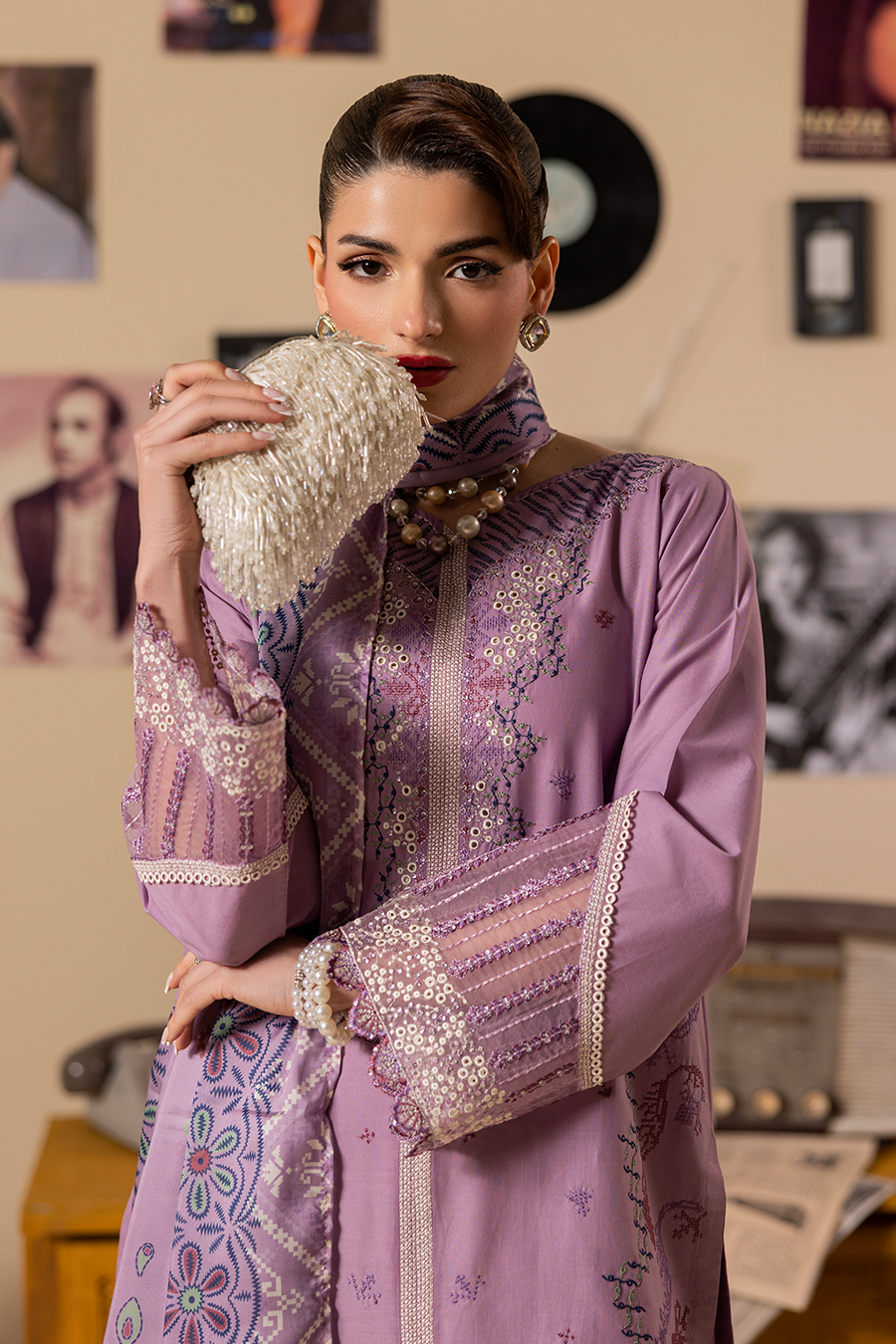 Violet Emb-3PC - Zeenat Pret