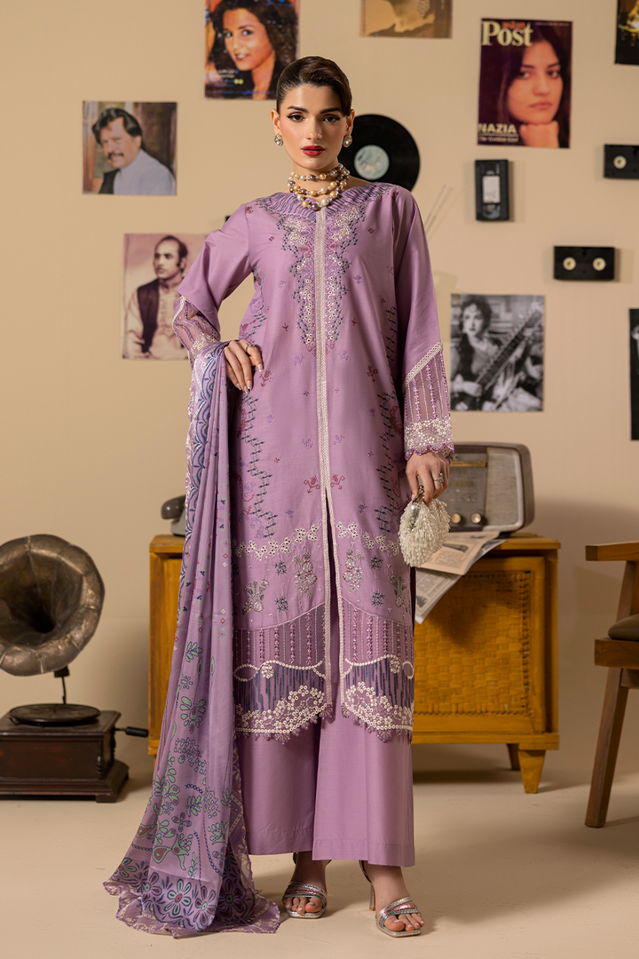 Violet Emb-3PC - Zeenat Pret