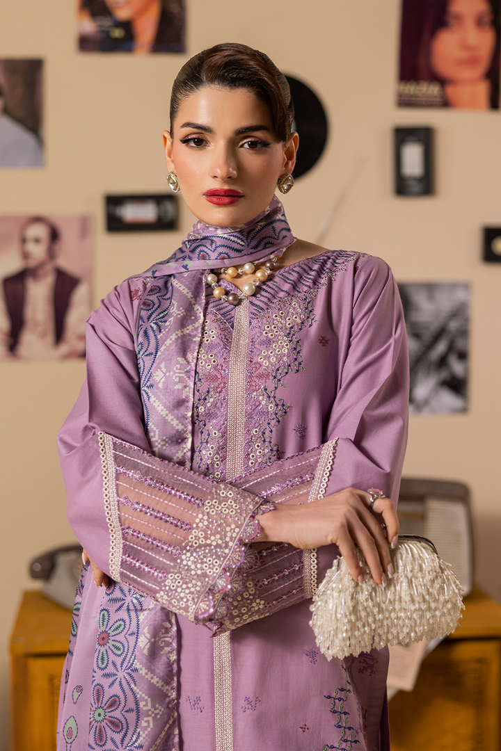 Violet Emb-3PC - Zeenat Pret