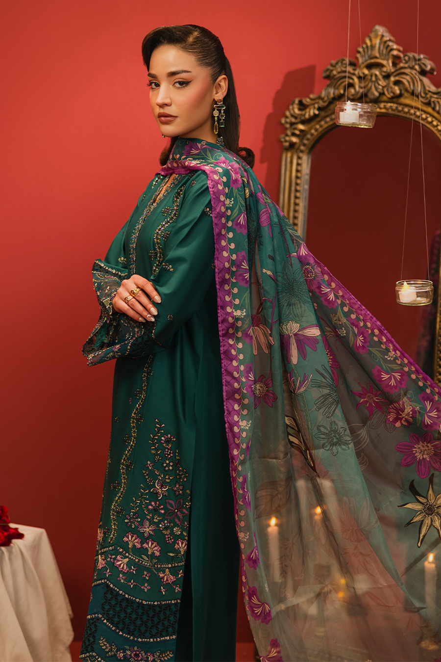 Willow Emb-3PC - Zeenat Pret